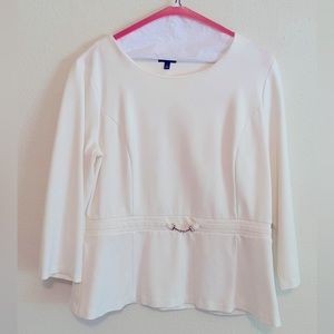 EUC Talbots Peplum Top with metal buckle, L